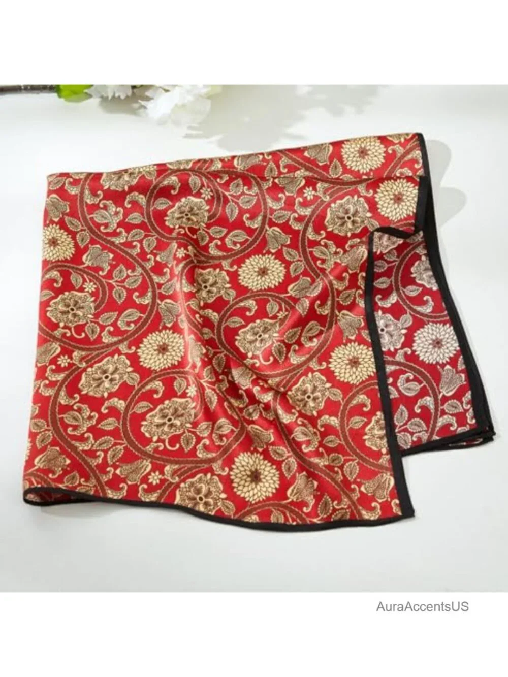 100% Mulberry Silk Square Scarf 27x27 Neck Scarf Hair Scarf Bandana